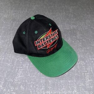 Interstate Batteries Racing Hat Cap Snap Back Mens One Size Black‎ Green NASCAR